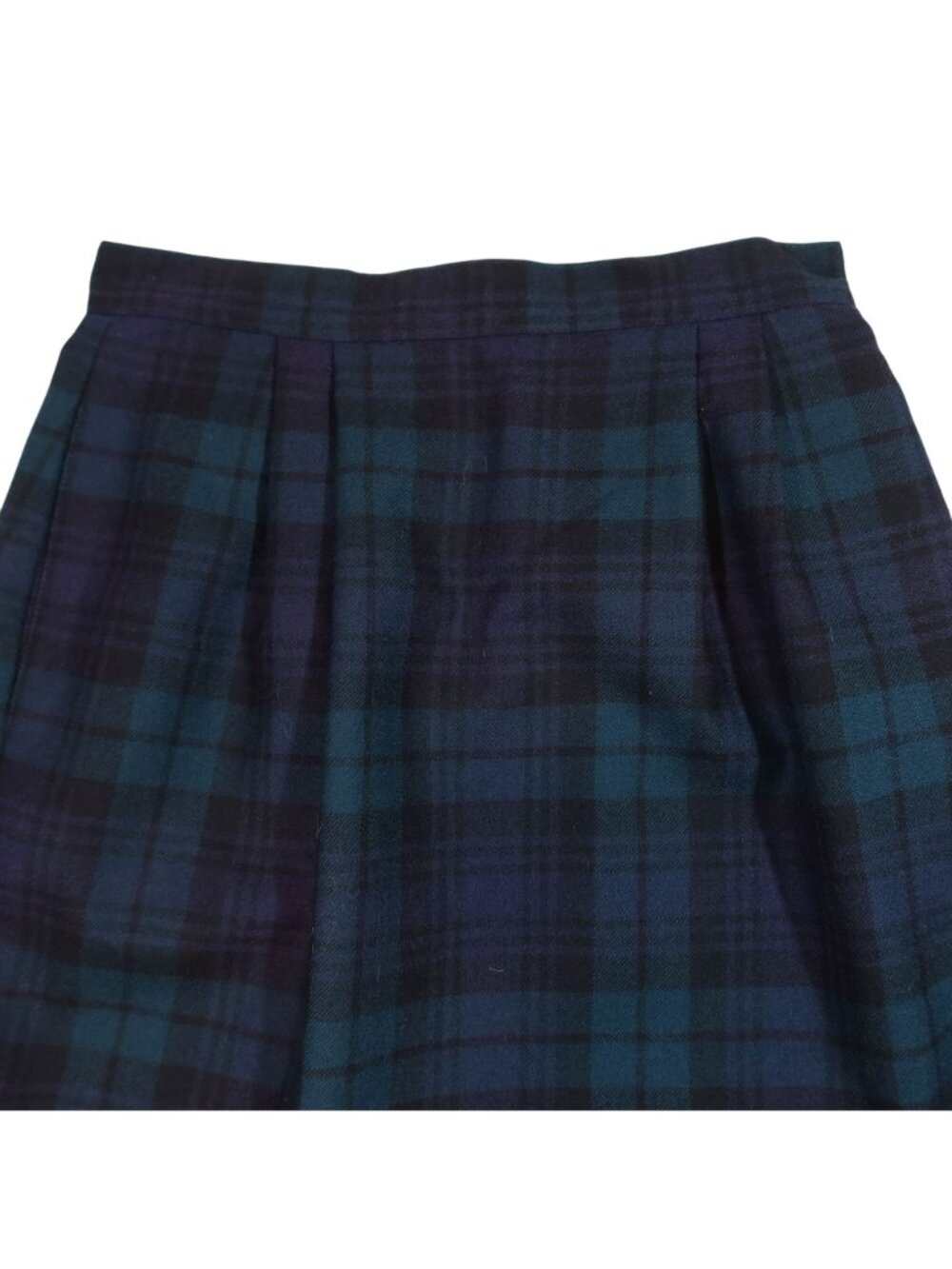 Vintage LORD & TAYLOR Tartan Plaid Pleated Wool Pencil Skirt 10P Preppy Academia - Picture 2 of 8